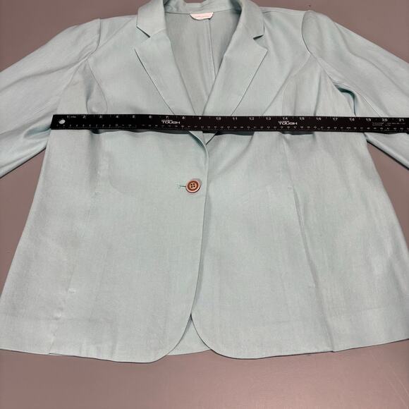 J. Jill Love Linen Aqua Blazer Size M - Picture 4 of 9